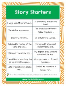 story starters, writing prompts, visual thinking, visual learners,