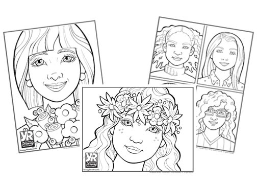 coloring pages, beautiful faces to color, pretty girls to color, Young Rembrandts coloring pages
