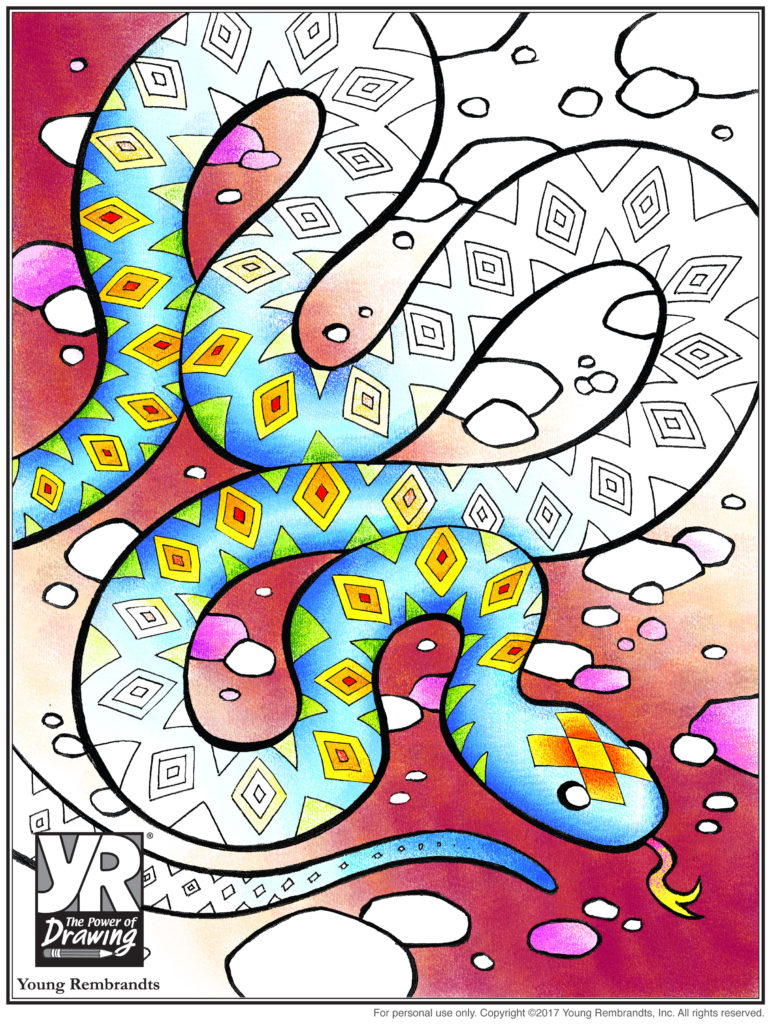 right brain thinking, visual learner, visual thinking, creativity, being visual, visual learning, right brain learning, young rembrandts, snake, coloring, kids coloring, art, artist, animals,