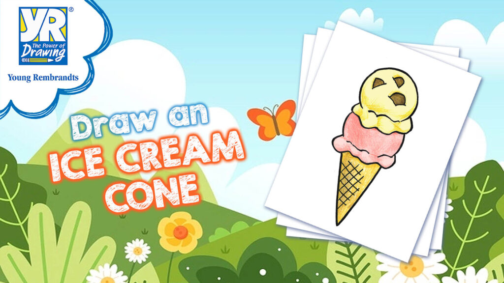 ice cream cone, how to draw an ice cream cone, how to draw