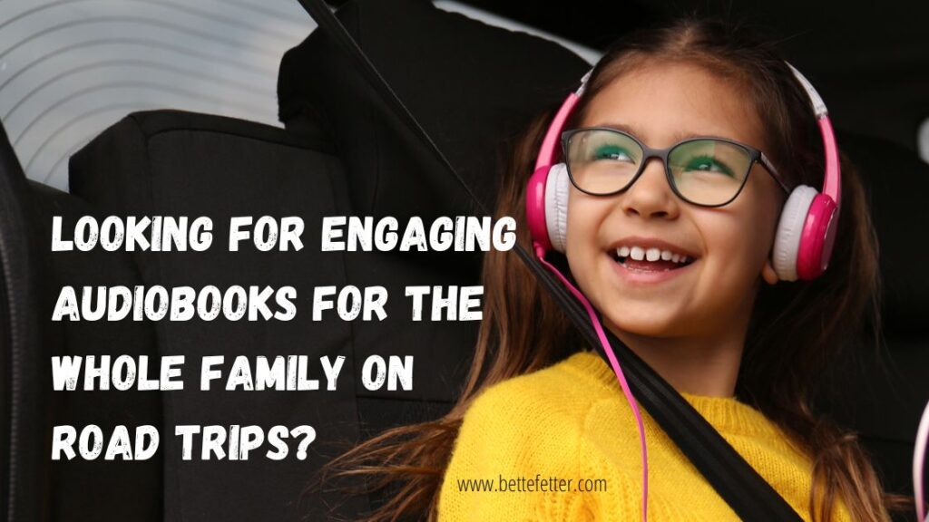 girl listening in car, girl with headphones, audiobooks, family audiobooks